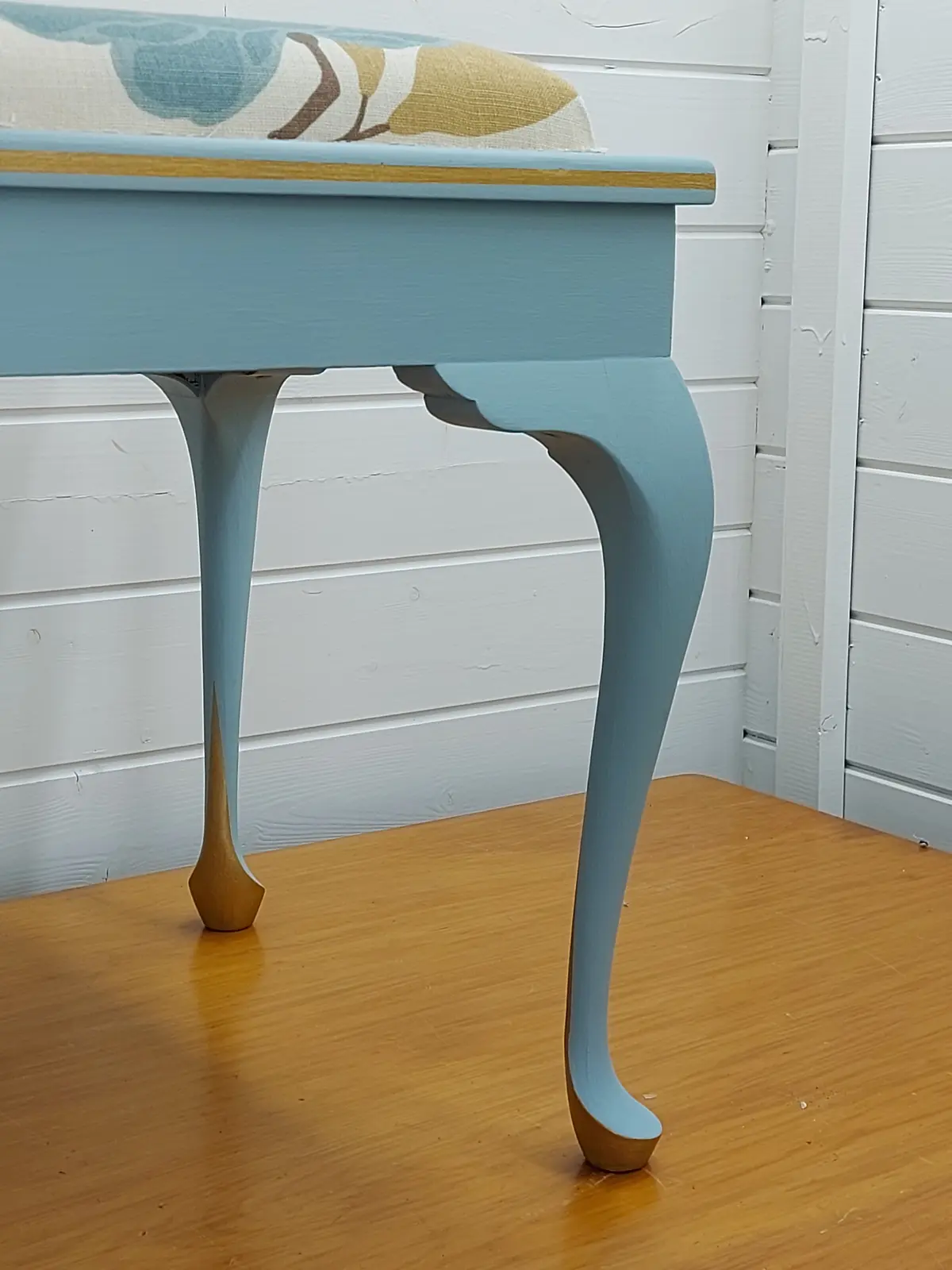 Blue painted furniture detail