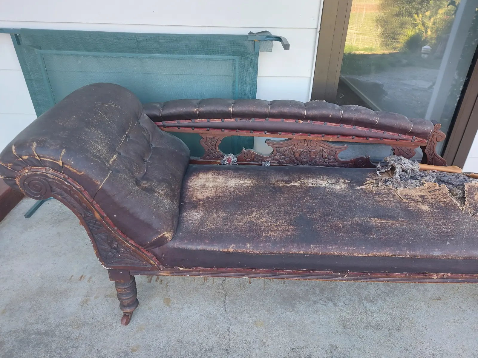 Antique chaise before restoration